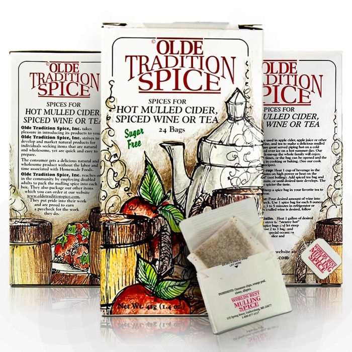 boxes of mulled spice cider