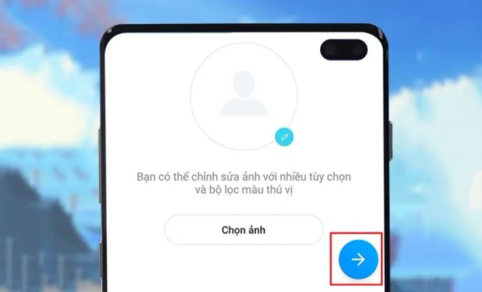 Chọn giới tính và nhập ngày sinh