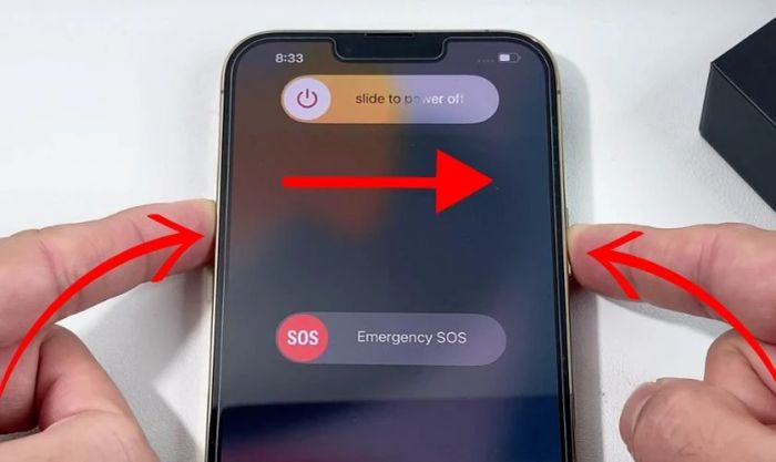 Khởi động lại iPhone để khắc phục lỗi sọc màn hình