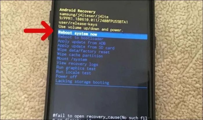 Nhấn lại nút nguồn để chọn Reboot system now và khởi động lại hệ thống.