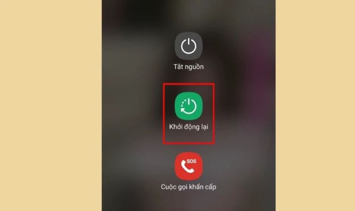 Chọn Khởi động lại điện thoại