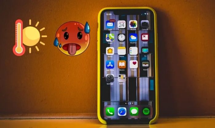 Giảm nhiệt độ thiết bị để khắc phục tình trạng màn hình iPhone bị tối