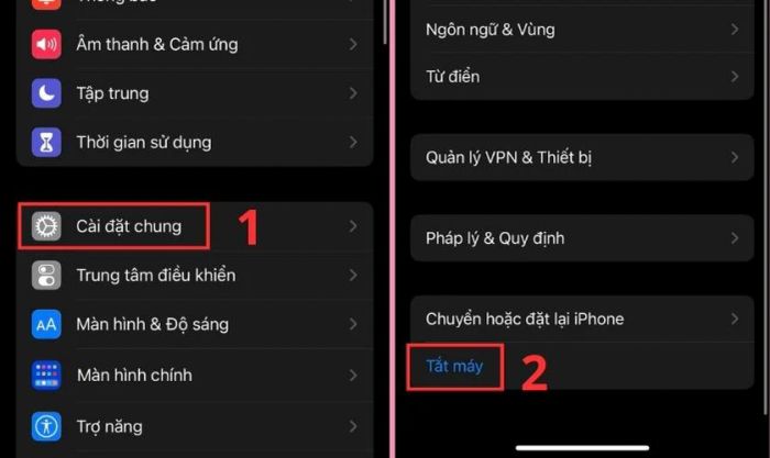 Cách xử lý tình trạng iPhone 13 bị đơ màn hình cảm ứng không thể tắt nguồn qua cài đặt chung