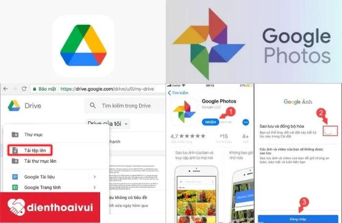 Chuyển ảnh từ điện thoại sang máy tính qua email hoặc Google Drive giúp bạn lưu trữ dễ dàng và nhanh chóng.