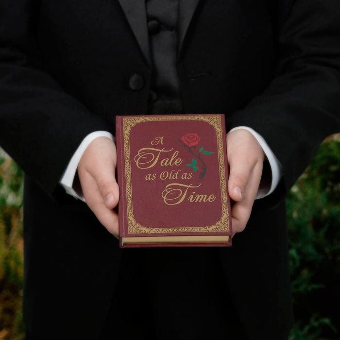A model holding a burgundy book with the phrase