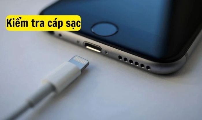 Kiểm tra cáp sạc nếu iPhone 11 bị lỗi loạn cảm ứng
