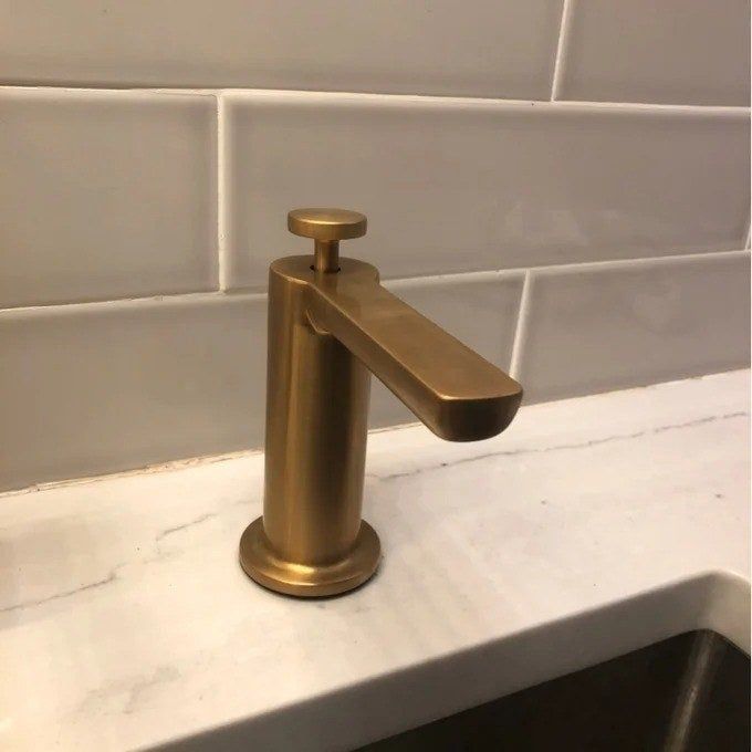 The elegant gold soap dispenser.