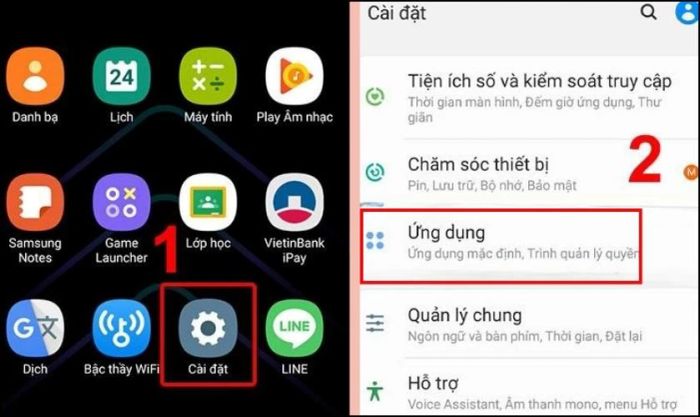 Xóa các ứng dụng không cần thiết để giải phóng bộ nhớ khi điện thoại Samsung bị đầy