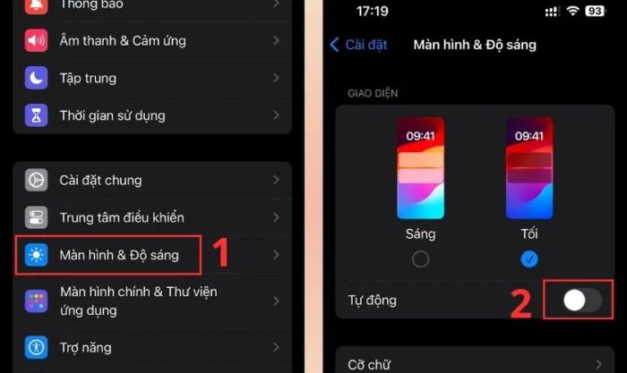 Kiểm tra tính năng tự động điều chỉnh độ sáng màn hình iPhone khi bị tối