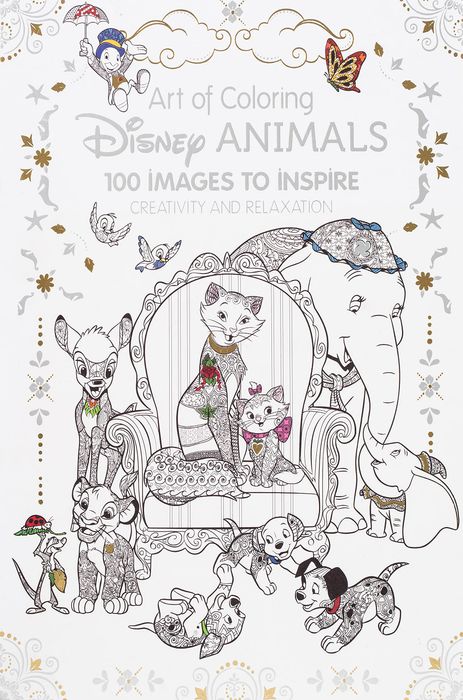 the cover of a Disney animal-themed coloring book