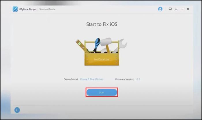 Nhấn chọn Start để chương trình tự động cài đặt firmware vào iPhone