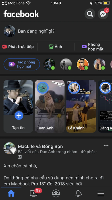Cách hủy kết bạn Facebook qua điện thoại - truy cập vào biểu tượng ba dấu gạch ngang trên trang Facebook