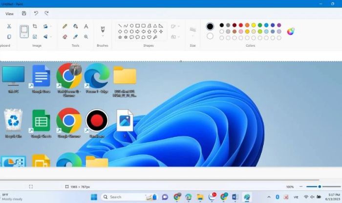 Cách kiểm tra tình trạng màn hình bị đốm sáng qua Paint