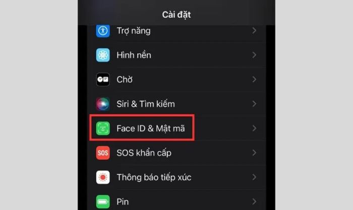 Tắt – Bật lại Face ID để khắc phục sự cố