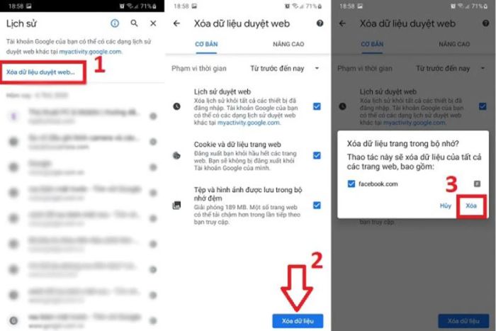 Clear web data on Chrome