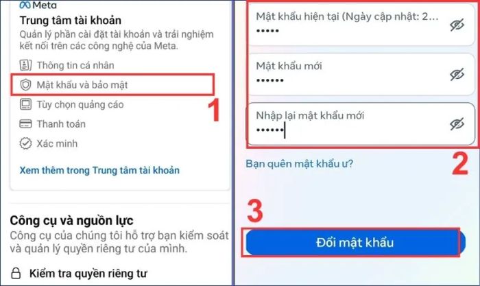 Nhấn vào Đổi mật khẩu và xác nhận lại để hoàn tất quá trình