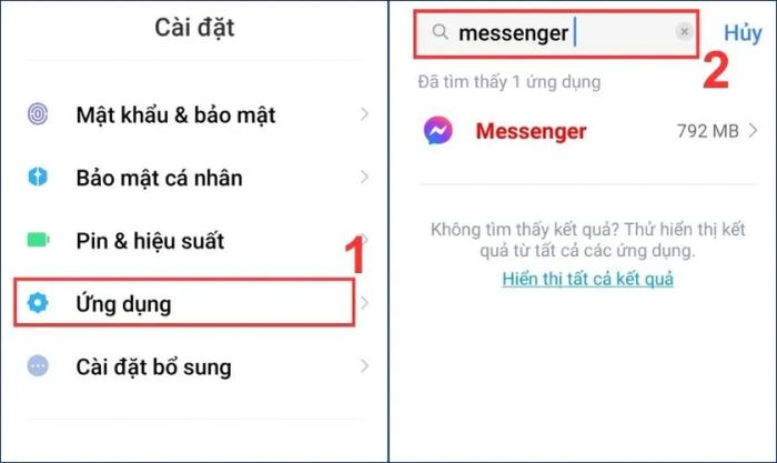 Giải phóng dung lượng trên điện thoại Android để khắc phục lỗi Messenger bị spam không thể vào