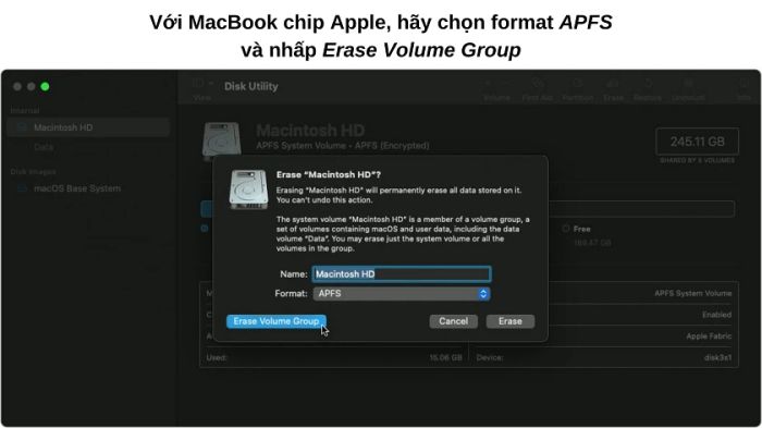Cách thực hiện khôi phục cài đặt gốc cho MacBook Air / Pro sử dụng chip Apple.