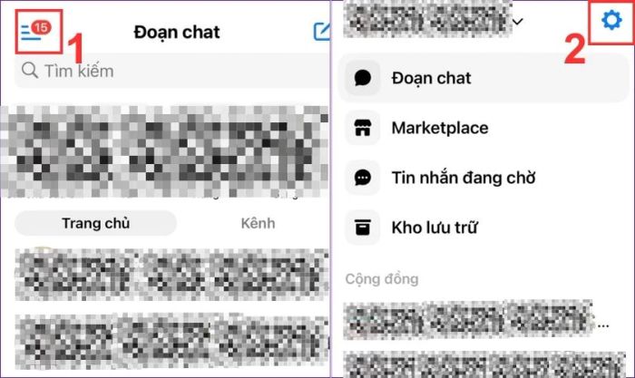 Chọn vào Cài đặt với biểu tượng bánh răng cưa