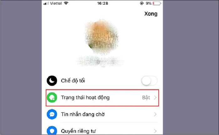Tắt chế độ ẩn thời gian hoạt động qua điện thoại