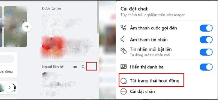 Tắt chế độ ẩn thời gian hoạt động trên Messenger