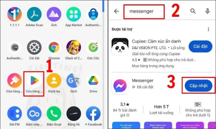 Cập nhật Messenger lên phiên bản mới nhất