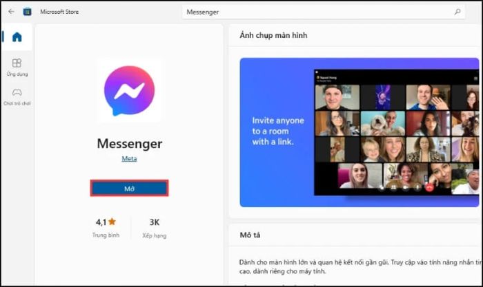 Cập nhật Messenger trên máy tính khi không xem được ảnh