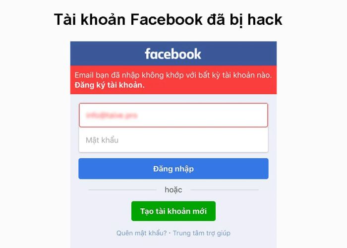 Không đăng nhập được vào Facebook vì tài khoản bị hack.