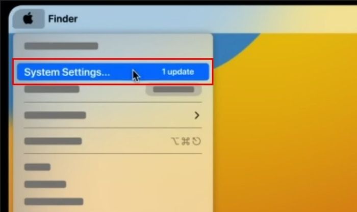 Chọn mục System Settings