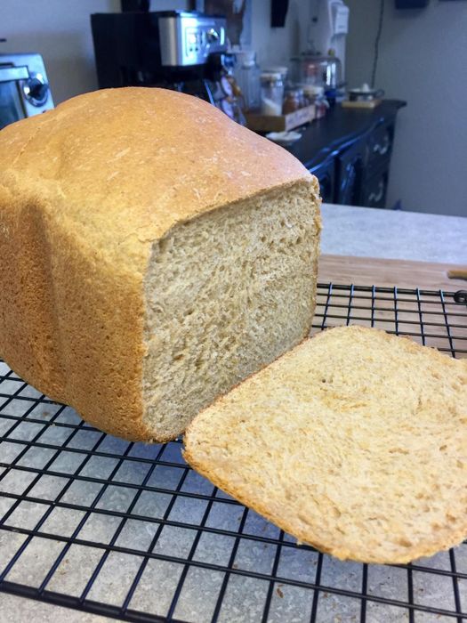 a reviewer's loaf of freshly baked bread