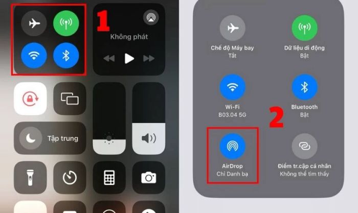 Tắt tính năng AirDrop để tránh iPhone bị tụt pin
