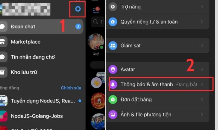 Cuộn xuống và tìm mục Thông báo & âm thanh