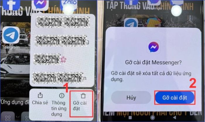 Gỡ và cài đặt lại ứng dụng giúp khắc phục lỗi không thể nhắn tin dù đã bỏ chặn trong Messenger