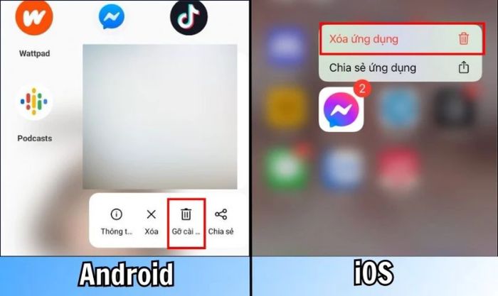 Gỡ bỏ ứng dụng và cài lại ứng dụng Messenger