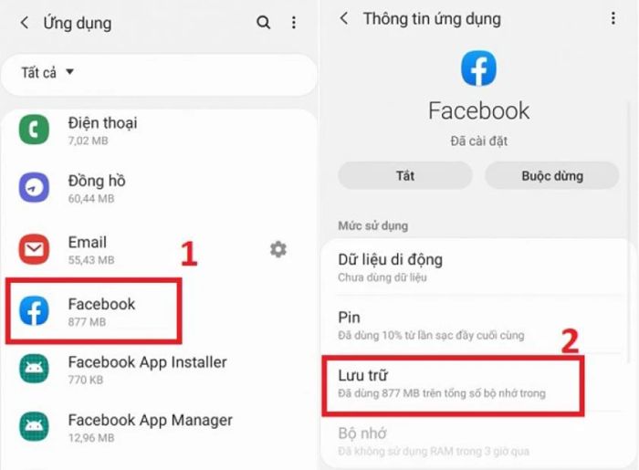 Chọn mục Lưu trữ