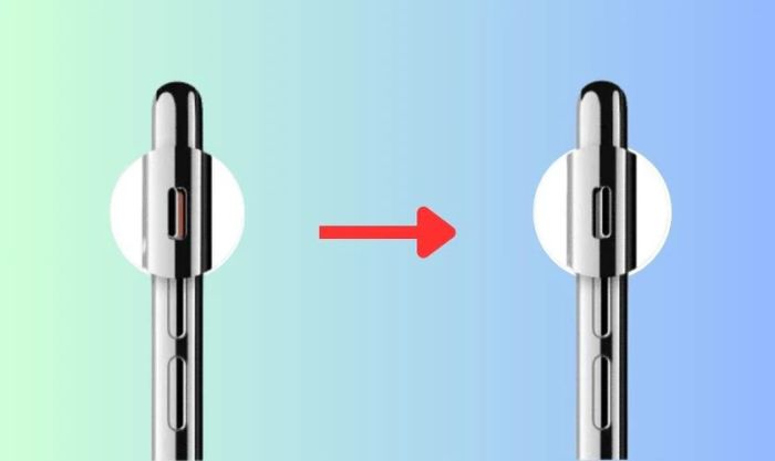 Kiểm tra nút gạt âm thanh trên iPhone khi gặp sự cố mất tiếng