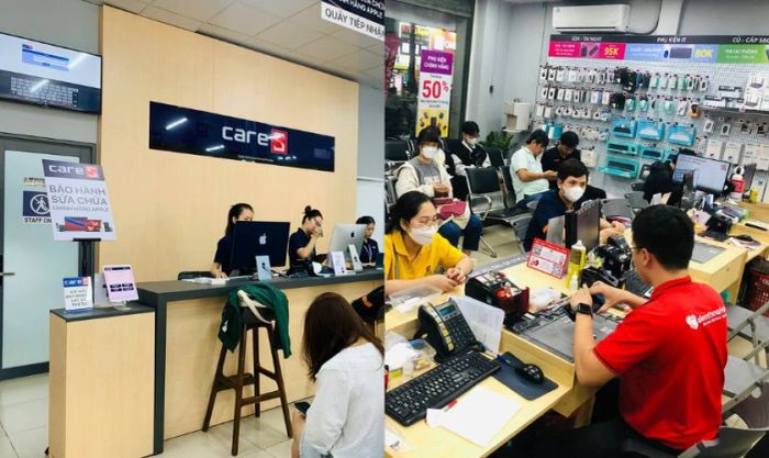 Mang điện thoại ra cửa hàng sửa chữa để hỗ trợ lỗi pin iPhone