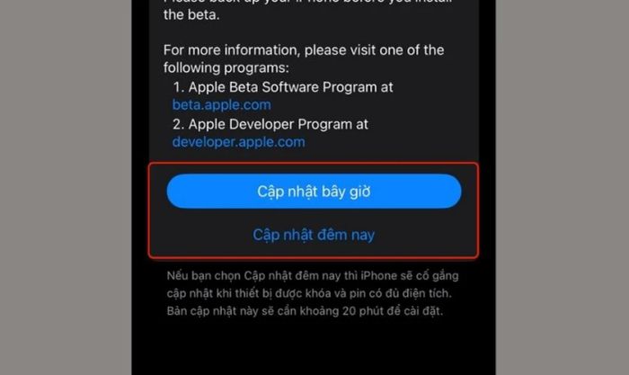Cập nhật bản vá lỗi iOS 17.2 nếu iOS 17.1 không sạc được pin