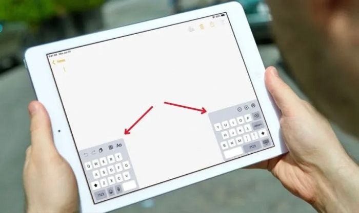 Bàn phím iPad bị thu nhỏ là như thế nào?