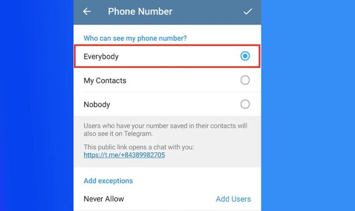 Cách khắc phục lỗi không gửi được tin nhắn trên Telegram cho người lạ
