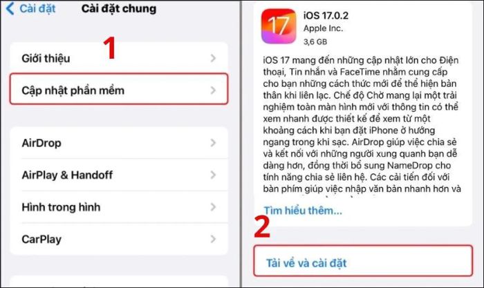 Cập nhật phiên bản iOS mới nhất cho iPhone