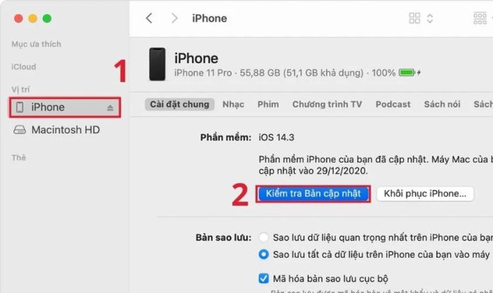 Tiếp tục nhấn vào Kiểm tra bản cập nhật đối với MacBook sử dụng macOS 10.14 trở xuống