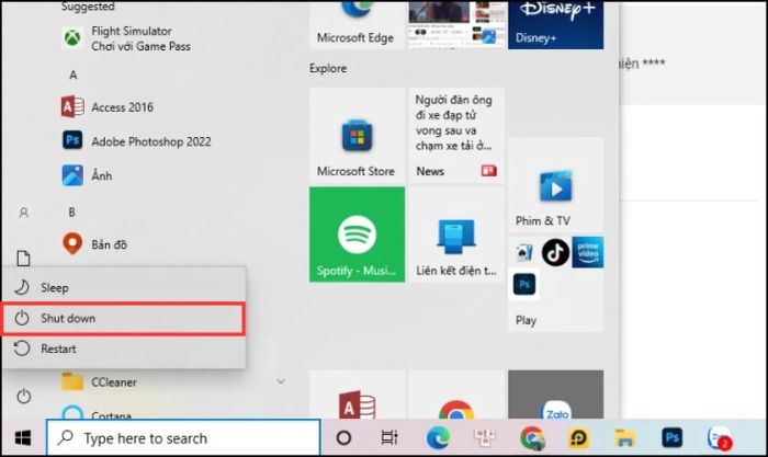 Khắc phục tình trạng bàn phím laptop bị kẹt bằng cách khởi động lại máy