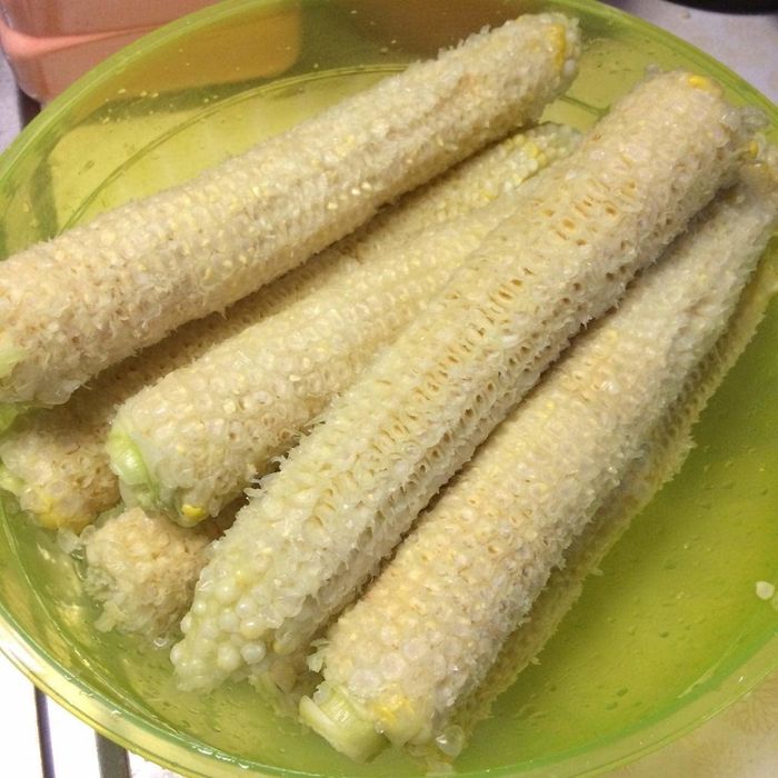 Corn after using the stripper tool