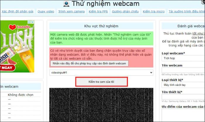 Có cách nào kiểm tra phần cứng camera có bị hỏng không?