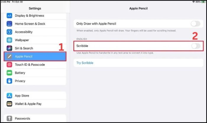 Tăng kích thước bàn phím iPad bị thu nhỏ khi sử dụng Apple Pencil