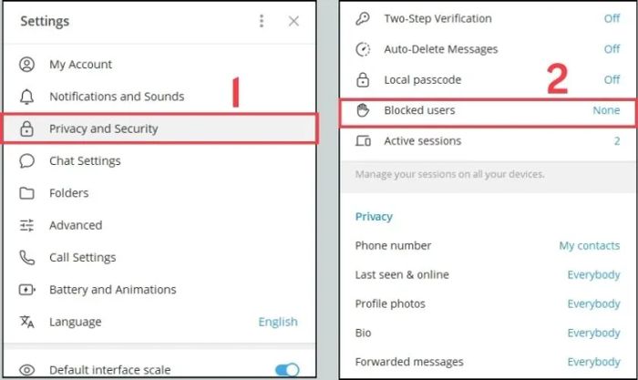 Kiểm tra xem bạn có đang chặn người gọi trên Telegram hay không