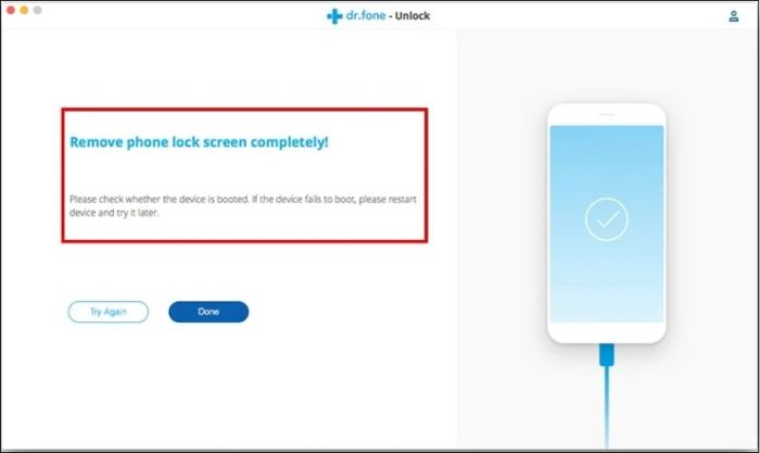 Đợi phần mềm Dr.Fone - Repair xử lý xong