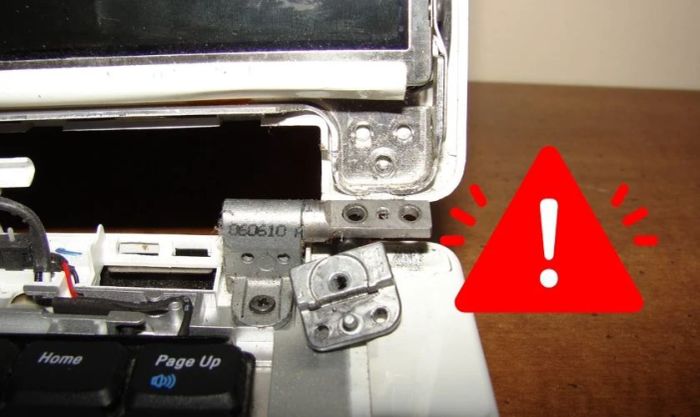 Bản lề bị gãy có ảnh hưởng gì đến laptop không?