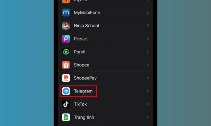 Tắt giới hạn nền khi Telegram không gửi được tin nhắn trên iPhone